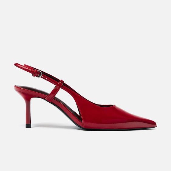 PATENT SLINGBACK PUMPS